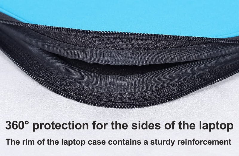 Inntzone Laptop Sleeve 15.6 Inch Foldable Slim Case Lightweight Bag Notebook Computer Carrying Flip Cover (Blue) - Image 5